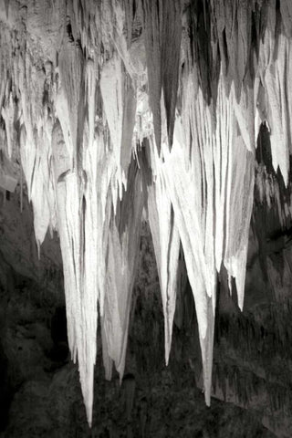 Carlsbad Cavern II BW White Modern Wood Framed Art Print with Double Matting by Taylor, Douglas