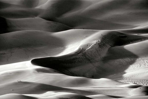 Great Sand Dunes I BW White Modern Wood Framed Art Print with Double Matting by Taylor, Douglas