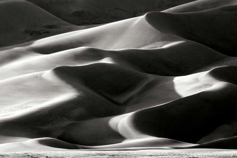 Great Sand Dunes II BW White Modern Wood Framed Art Print with Double Matting by Taylor, Douglas