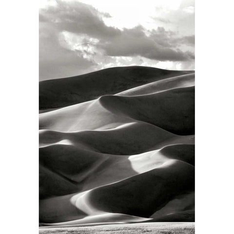 Great Sand Dunes III BW Gold Ornate Wood Framed Art Print with Double Matting by Taylor, Douglas