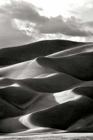 Great Sand Dunes III BW White Modern Wood Framed Art Print with Double Matting by Taylor, Douglas