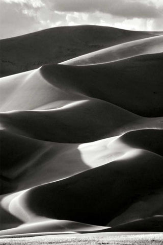 Great Sand Dunes IV BW White Modern Wood Framed Art Print with Double Matting by Taylor, Douglas