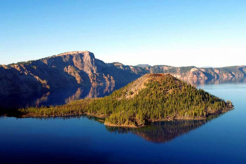 Crater Lake I Black Ornate Wood Framed Art Print with Double Matting by Taylor, Douglas