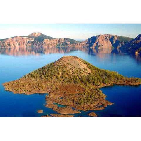 Crater Lake II Gold Ornate Wood Framed Art Print with Double Matting by Taylor, Douglas