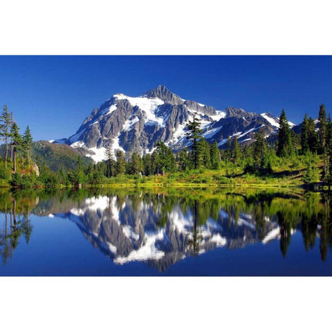 Shuksan Reflections I Black Modern Wood Framed Art Print with Double Matting by Taylor, Douglas