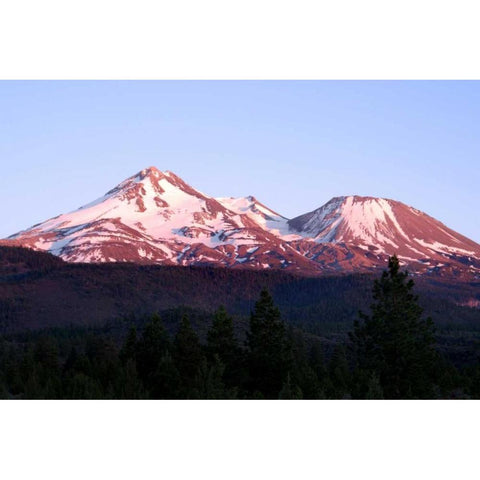 Shasta Sunset II Black Modern Wood Framed Art Print with Double Matting by Taylor, Douglas