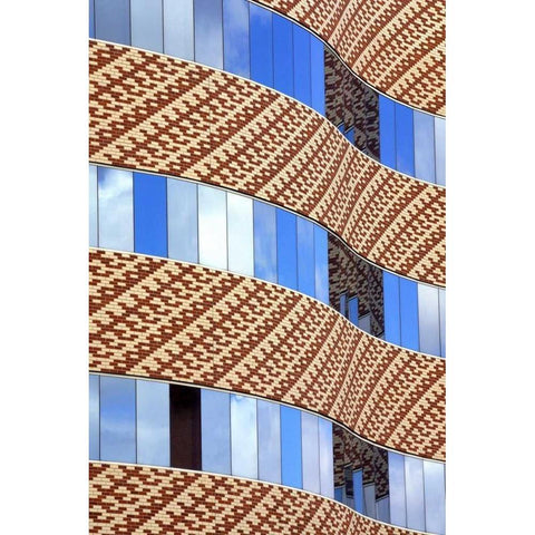 Brick and Glass II White Modern Wood Framed Art Print by Taylor, Douglas