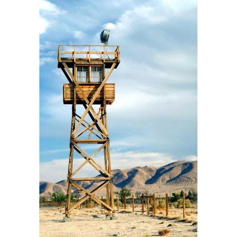 Manzanar Guard Tower Gold Ornate Wood Framed Art Print with Double Matting by Taylor, Douglas