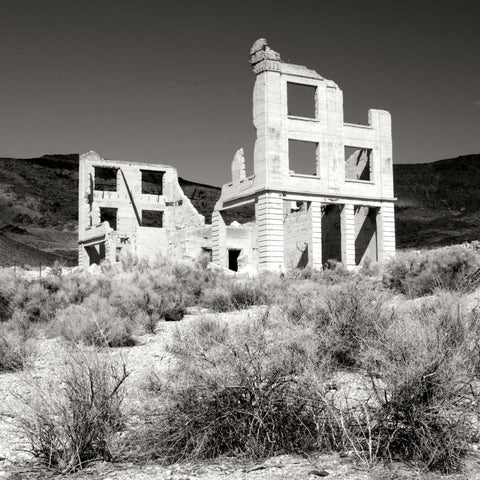 Rhyolite Ruin II BW Black Modern Wood Framed Art Print with Double Matting by Taylor, Douglas