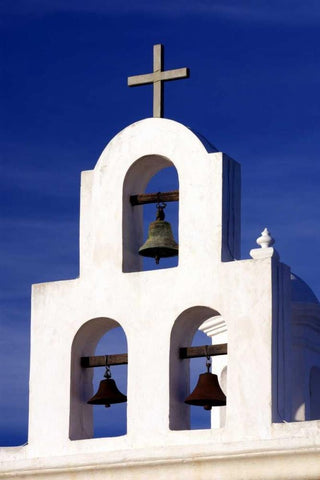 Mission Bells II Black Ornate Wood Framed Art Print with Double Matting by Taylor, Douglas