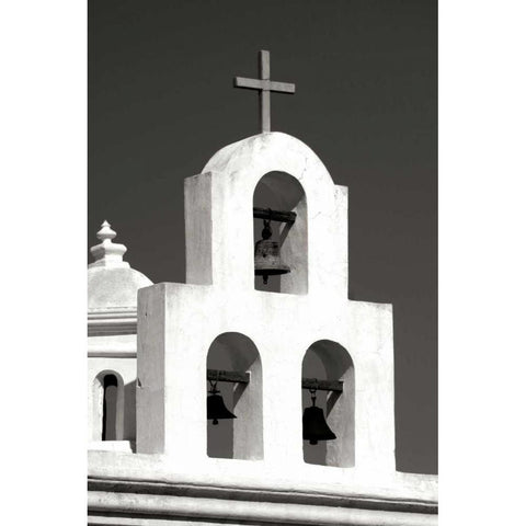 Mission Bells I BW Gold Ornate Wood Framed Art Print with Double Matting by Taylor, Douglas