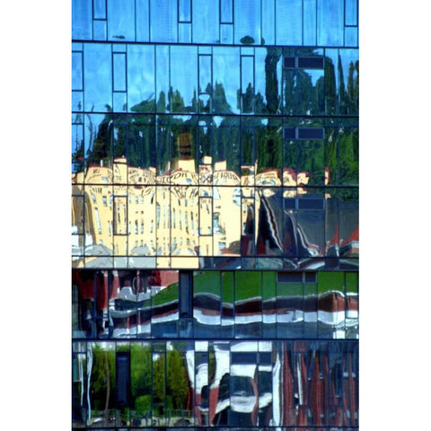 City Reflections White Modern Wood Framed Art Print by Taylor, Douglas