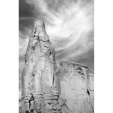 Navajo Skies BW White Modern Wood Framed Art Print by Taylor, Douglas