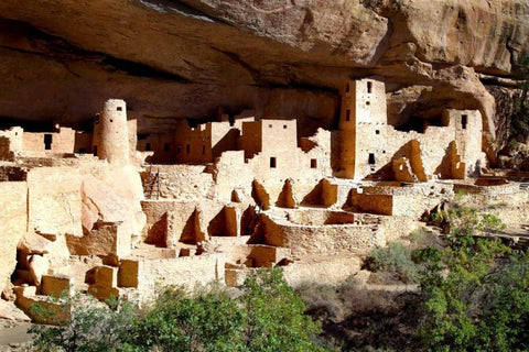 Cliff Palace Pueblo Black Ornate Wood Framed Art Print with Double Matting by Taylor, Douglas