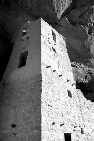 Cliff Palace Detail I BW White Modern Wood Framed Art Print with Double Matting by Taylor, Douglas