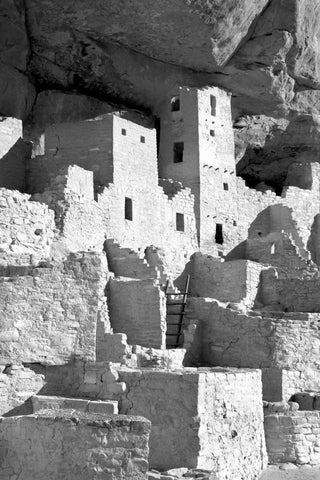 Cliff Palace Detail IV BW White Modern Wood Framed Art Print with Double Matting by Taylor, Douglas