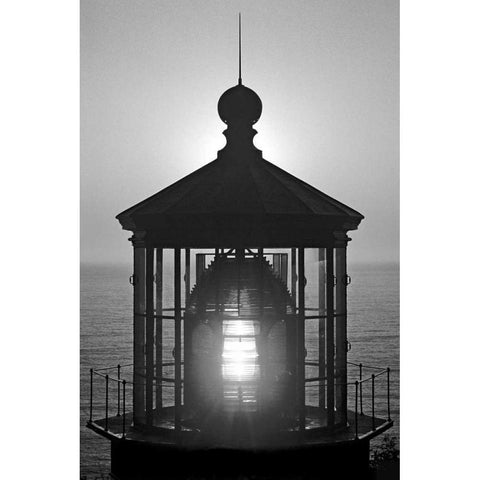 Cape Mears Lighthouse BW White Modern Wood Framed Art Print by Taylor, Douglas