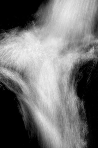 Falling Water III BW White Modern Wood Framed Art Print with Double Matting by Taylor, Douglas