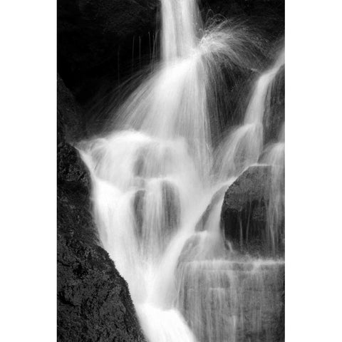 Falling Water IV BW Gold Ornate Wood Framed Art Print with Double Matting by Taylor, Douglas