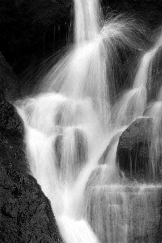 Falling Water IV BW White Modern Wood Framed Art Print with Double Matting by Taylor, Douglas