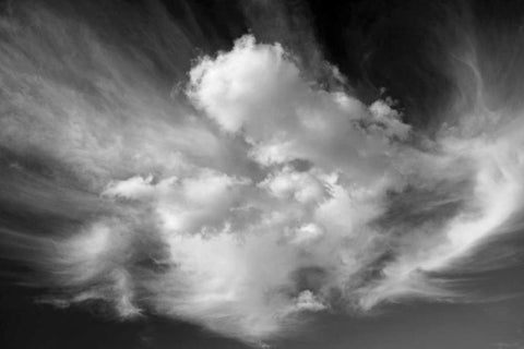 Clouds over Kitt Peak BW II White Modern Wood Framed Art Print with Double Matting by Taylor, Douglas