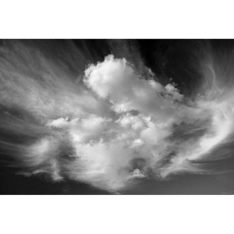 Clouds over Kitt Peak BW II White Modern Wood Framed Art Print by Taylor, Douglas