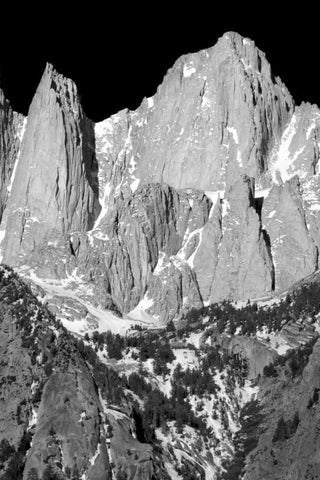 Morning on Mt. Whitney I BW White Modern Wood Framed Art Print with Double Matting by Taylor, Douglas