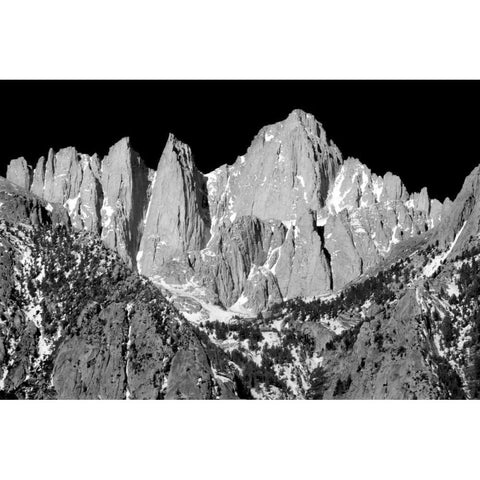 Mt. Whitney BW Black Modern Wood Framed Art Print with Double Matting by Taylor, Douglas