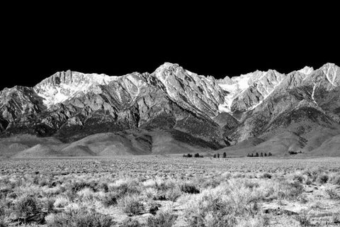 Owens Valley BW White Modern Wood Framed Art Print with Double Matting by Taylor, Douglas