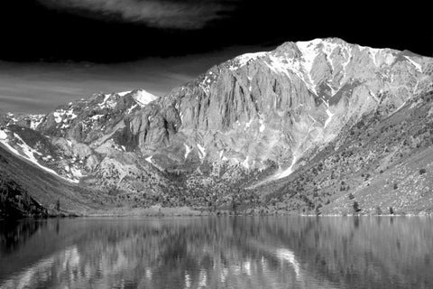 Convict Lake BW White Modern Wood Framed Art Print with Double Matting by Taylor, Douglas