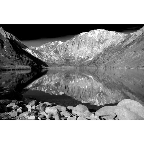 Laurel Mountain Reflections BW Gold Ornate Wood Framed Art Print with Double Matting by Taylor, Douglas