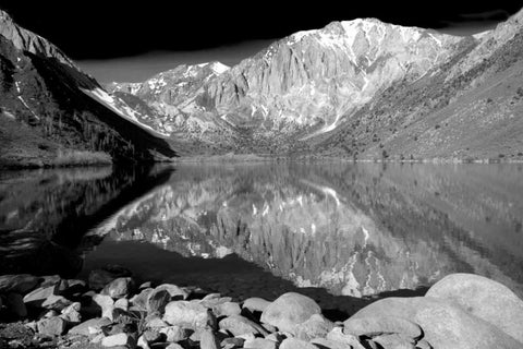 Laurel Mountain Reflections BW Black Ornate Wood Framed Art Print with Double Matting by Taylor, Douglas