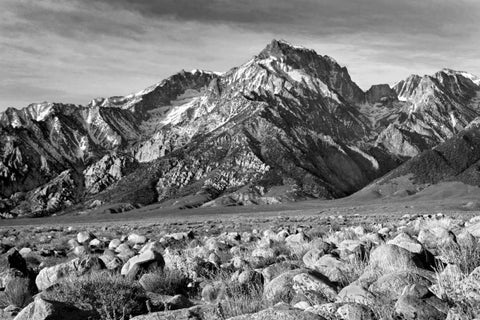 Mt. Williamson II BW White Modern Wood Framed Art Print with Double Matting by Taylor, Douglas