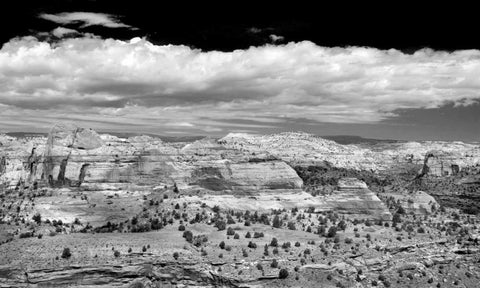 Slick Rock County BW White Modern Wood Framed Art Print with Double Matting by Taylor, Douglas