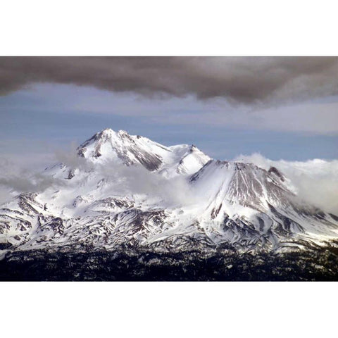 Mt. Shasta Winter Black Modern Wood Framed Art Print with Double Matting by Taylor, Douglas