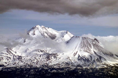 Mt. Shasta Winter White Modern Wood Framed Art Print with Double Matting by Taylor, Douglas