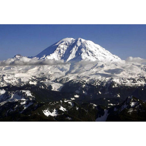 Mt. Rainier North Face Black Modern Wood Framed Art Print by Taylor, Douglas