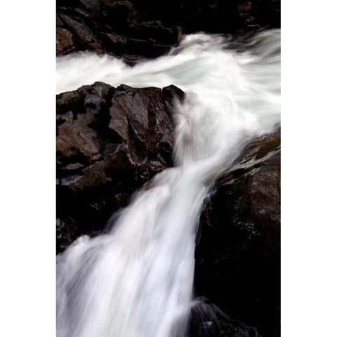 Sol Duc Falls II Black Modern Wood Framed Art Print with Double Matting by Taylor, Douglas