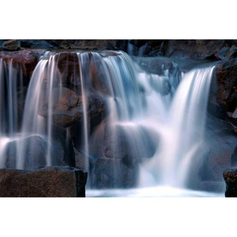 Waterfall at Dusk White Modern Wood Framed Art Print by Taylor, Douglas