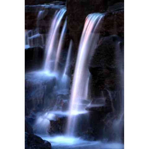 Twilight Waterfall I Black Modern Wood Framed Art Print with Double Matting by Taylor, Douglas