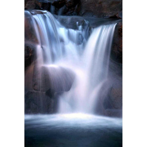 Twilight Waterfall II White Modern Wood Framed Art Print by Taylor, Douglas