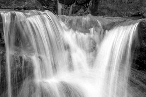 Falling Water II BW White Modern Wood Framed Art Print with Double Matting by Taylor, Douglas