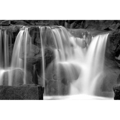 Sunset Waterfall II BW Gold Ornate Wood Framed Art Print with Double Matting by Taylor, Douglas