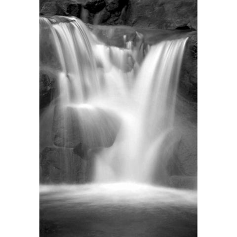 Twilight Waterfall II BW White Modern Wood Framed Art Print by Taylor, Douglas