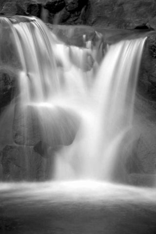 Twilight Waterfall II BW Black Ornate Wood Framed Art Print with Double Matting by Taylor, Douglas