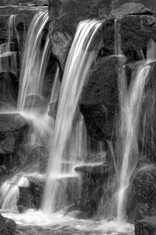 Water on the Rocks I BW White Modern Wood Framed Art Print with Double Matting by Taylor, Douglas