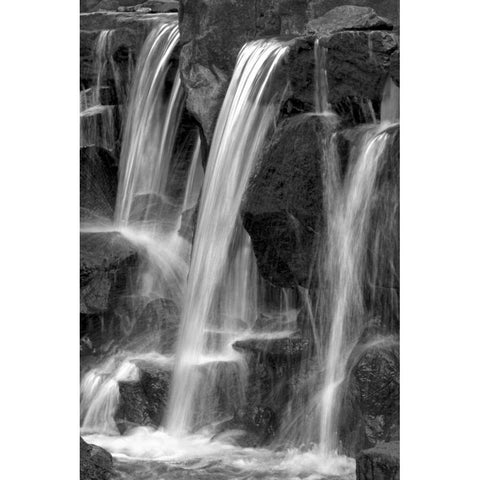 Water on the Rocks I BW White Modern Wood Framed Art Print by Taylor, Douglas