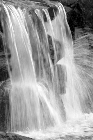 Water on the Rocks II BW Black Ornate Wood Framed Art Print with Double Matting by Taylor, Douglas