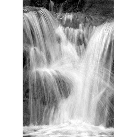 Water on the Rocks III BW Gold Ornate Wood Framed Art Print with Double Matting by Taylor, Douglas