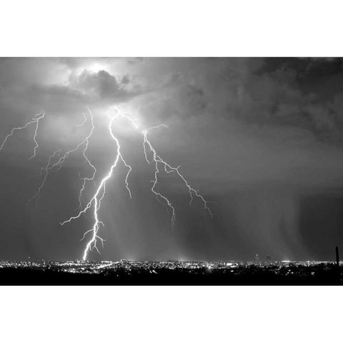 Urban Storm BW White Modern Wood Framed Art Print by Taylor, Douglas